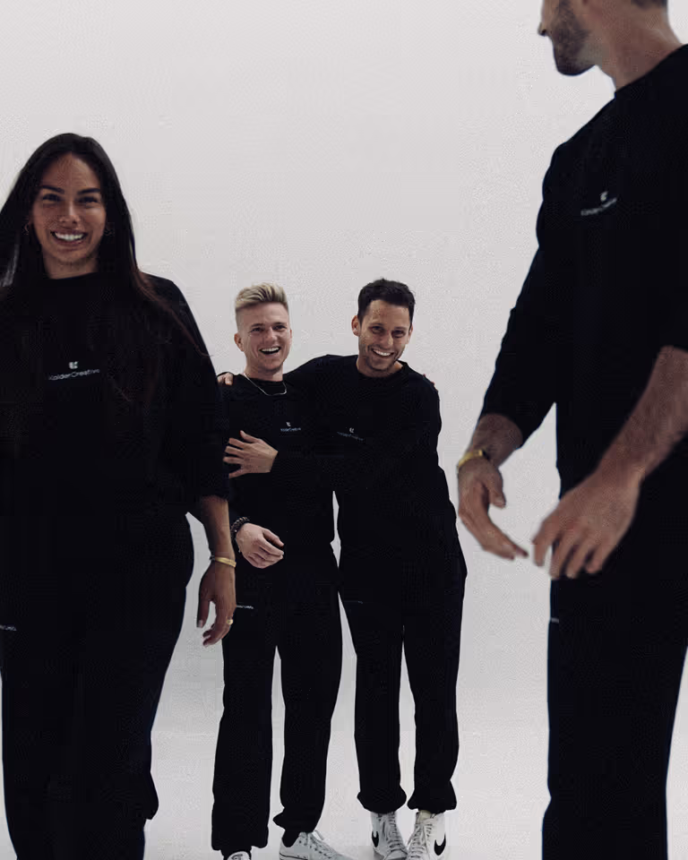 Freelance designer and Webflow developer Jaroslav Dlask on a team photo shoot on an event invited by Kolder Creative.